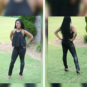 Black Layered Sheer Crop Cami Top by hug